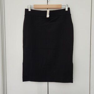 NWT Madewell Column Side-slit Pull-on Skirt in Black Size Medium